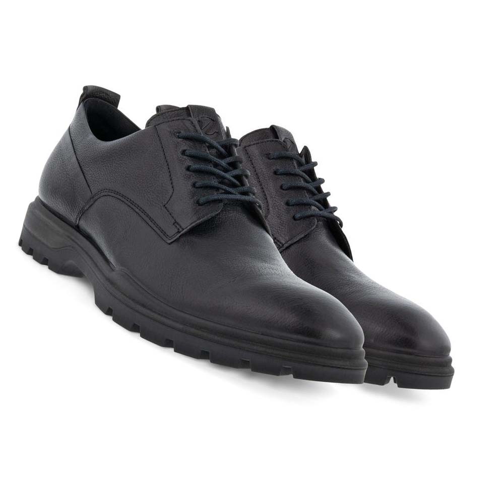 Men's Ecco Citytray Avant Plain Toe Dress Shoes Black | USA 506QMA